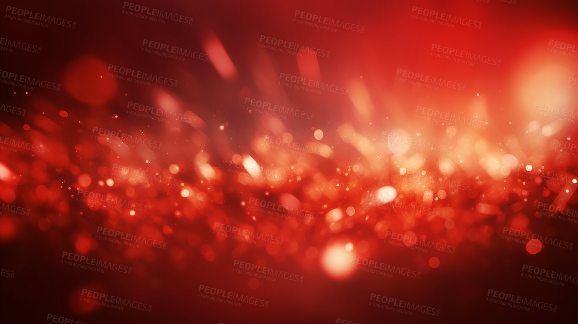 Buy stock photo Red glitter glow particle bokeh background. Festive celebration wallpaper concept