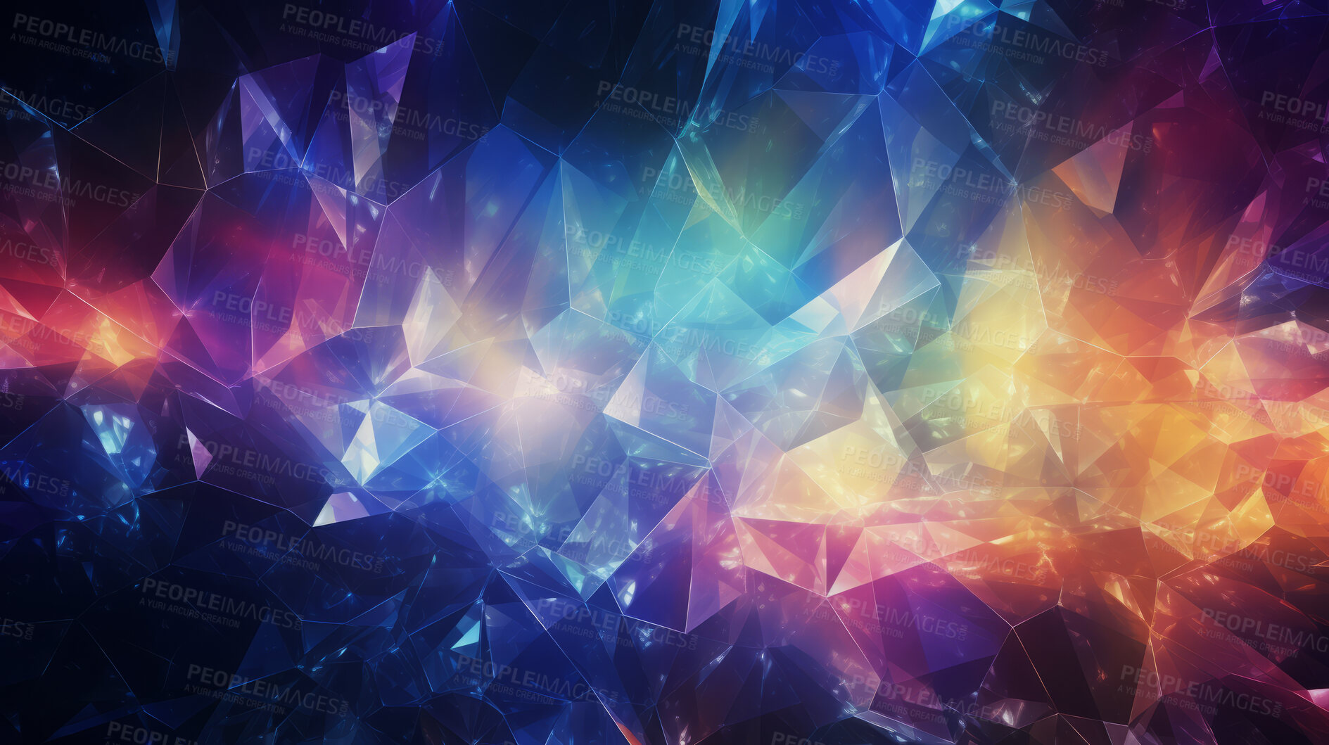 Buy stock photo Crystal rainbow prism light effect. Background overlay pattern design.