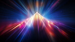 Triangle rainbow prism light effect. Background overlay pattern design.