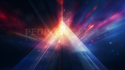 Triangle rainbow prism light effect. Background overlay pattern design.