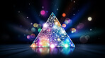 Triangle rainbow prism light effect. Background overlay pattern design.