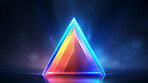 Triangle rainbow prism light effect. Background overlay pattern design.