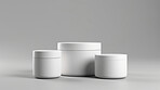 Various beauty product containers, for hygiene, health and skin care, grey background