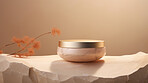Modern skin moisturiser jar with rock texture. Eco friendly or recycled product