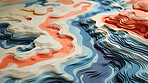 Abstract topographic map landscape. Paper cutout style of mountain and river