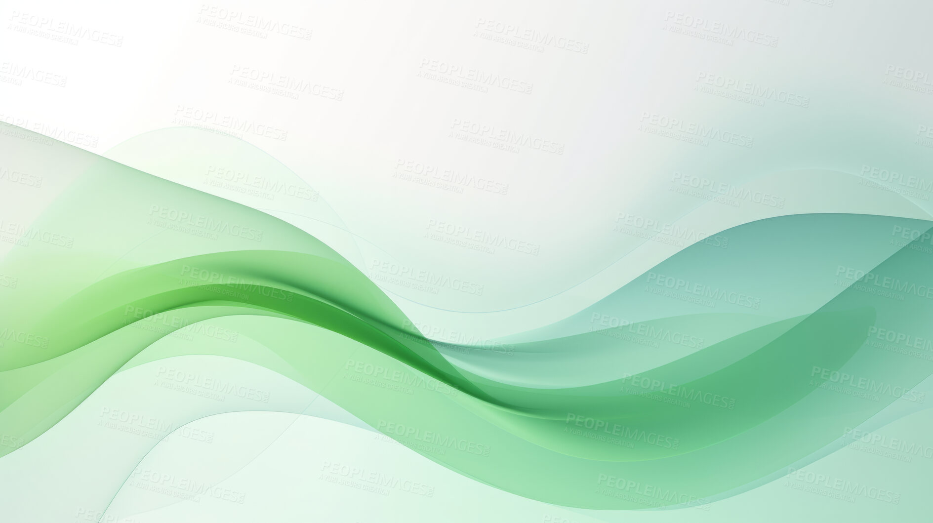 Buy stock photo Green abstract wave flow design element. Green energy background or wallpaper