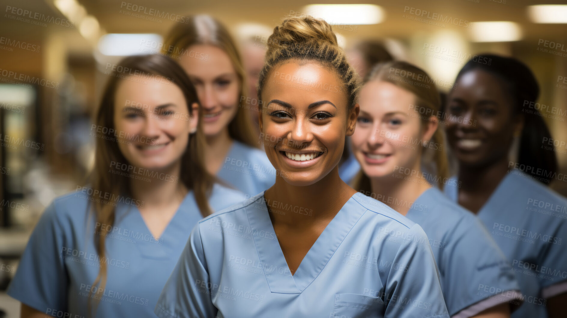 Buy stock photo Group of medical staff posing for photo. Group portrait. Medical staff concept.