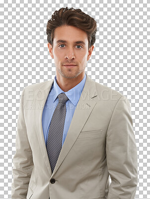 Buy stock photo Portrait, business and man with startup, employee and confident guy isolated on a transparent background. Face, person and model with happiness, worker or entrepreneur with a suit, png and consultant