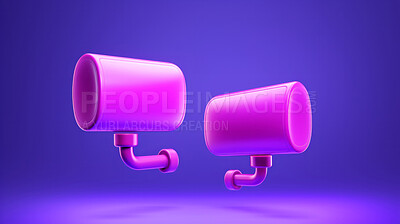 3d Blank pink speech bubbles. Social media notification chat icon. Copyspace dialogue box