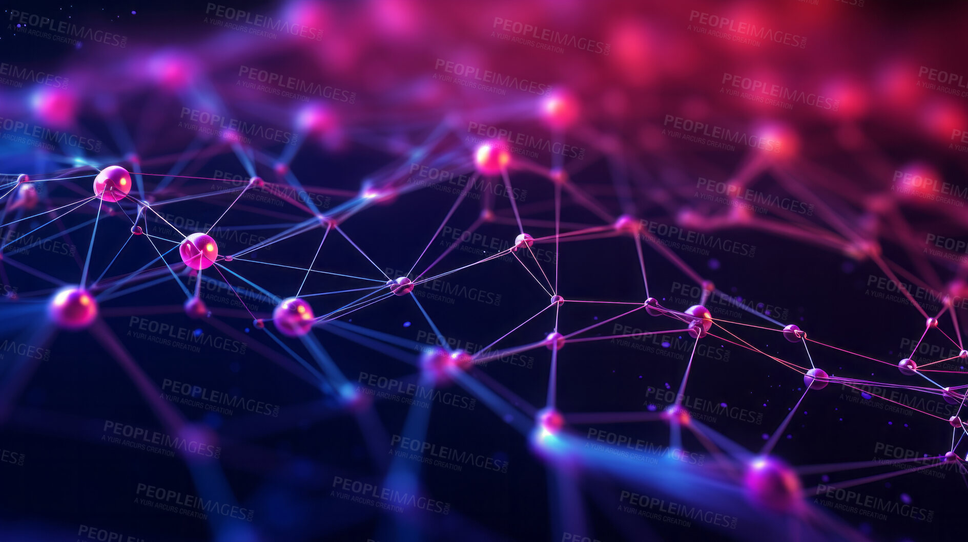 Buy stock photo Network connection of points and lines. Data technology digital background. 3D render