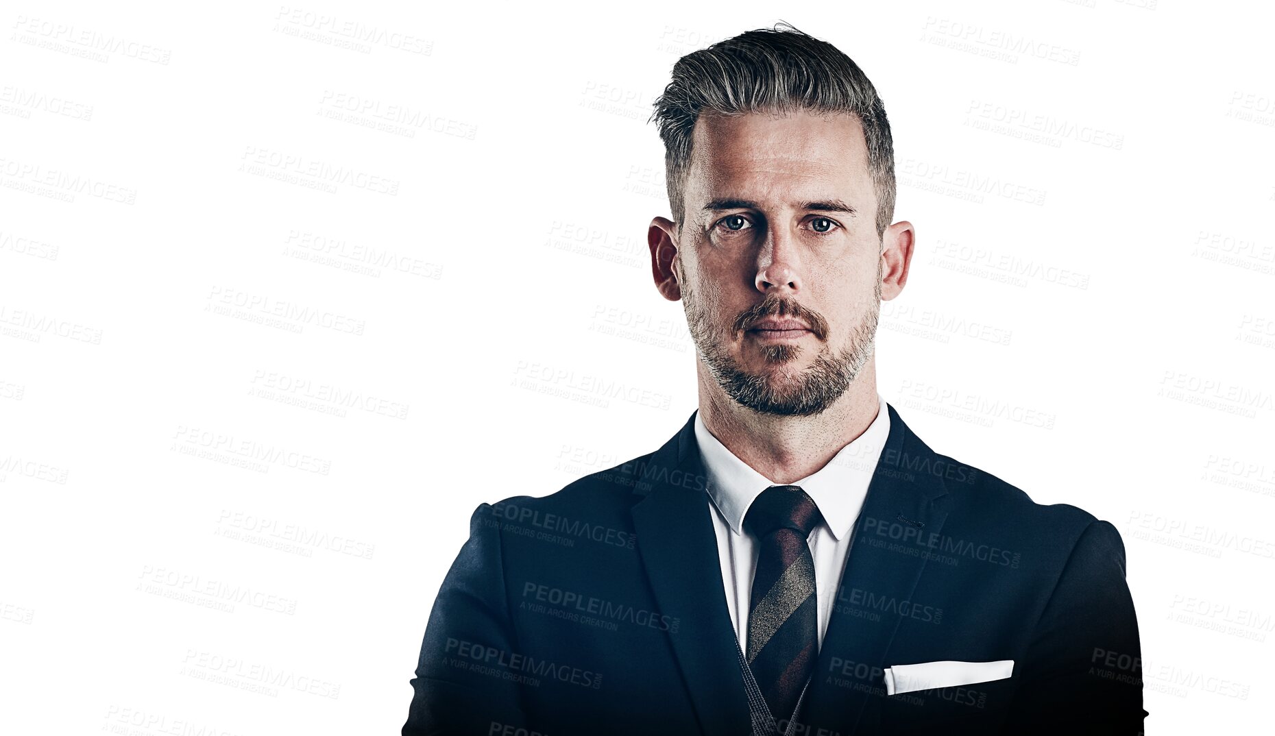 Buy stock photo Businessman, portrait and confident professional employee, company manager in formal suit or isolated transparent png background. Male person, face and corporate consultant career, proud staff or job