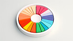 Colorful pie chart info graphics. Data analysis, or statistics, on a white background. 3D design