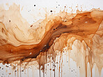 Splash, coffee stain and design with art, painting and decoration for texture, creative and background. Ai generated, banner and pattern with abstract fantasy and colours.