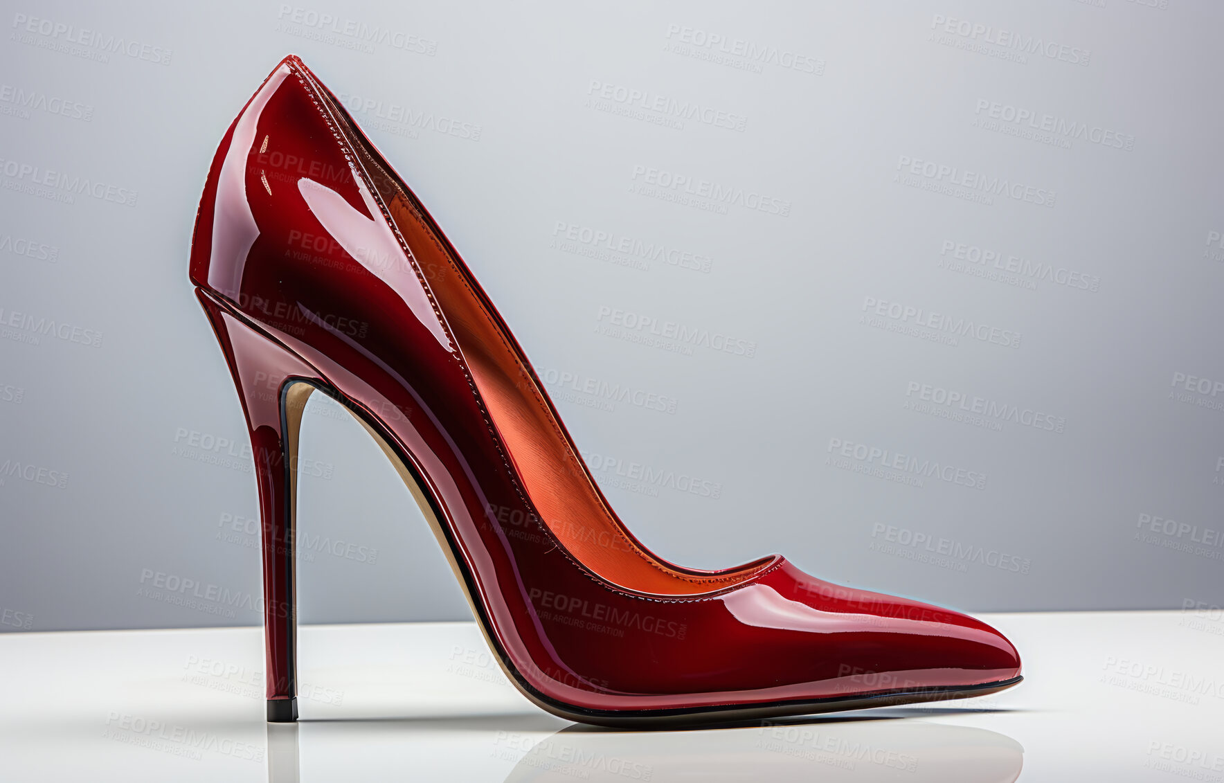 Buy stock photo Modern fashion, high heels and shoes for woman. Ai generated stylish stiletto. Close-up, cosmetic and beautiful studio shot.