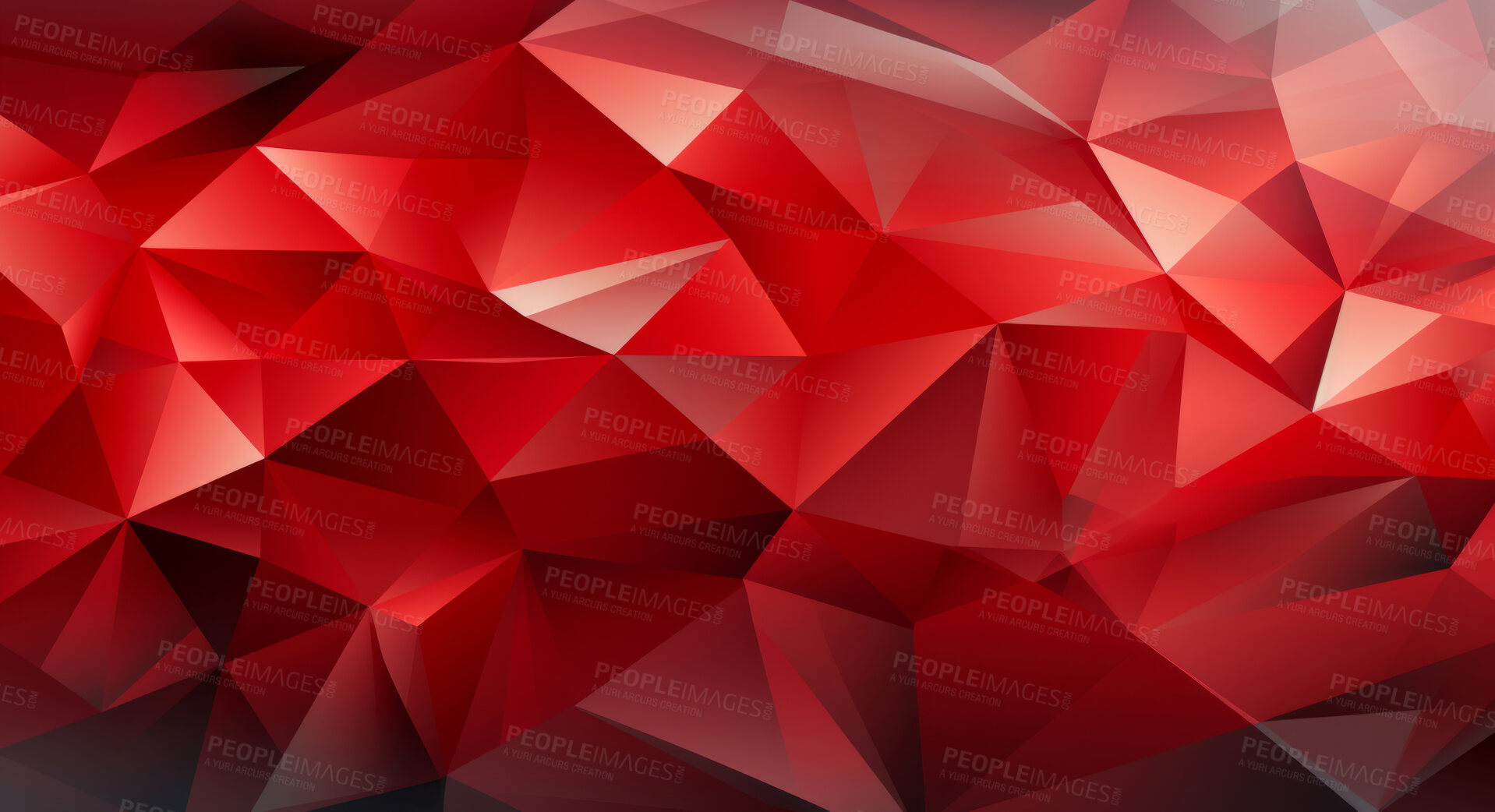 Buy stock photo Polygon, geometric and design with lowpoly, Colour and decoration for texture, creative and background. Ai generated, banner and pattern with abstract shapes and colours.