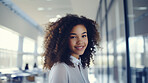 Happy, woman or student portrait smiling, at university, college or school. Confident, African American and motivated youth female for studies, learning and higher education