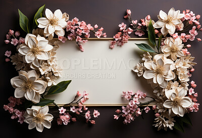 Flowers, petals and bouquet on a background for decoration, creativity or art with fresh and colorful plant bunch. Creative, still life and concept, floral arrangement in a studio for mockup/mock up.