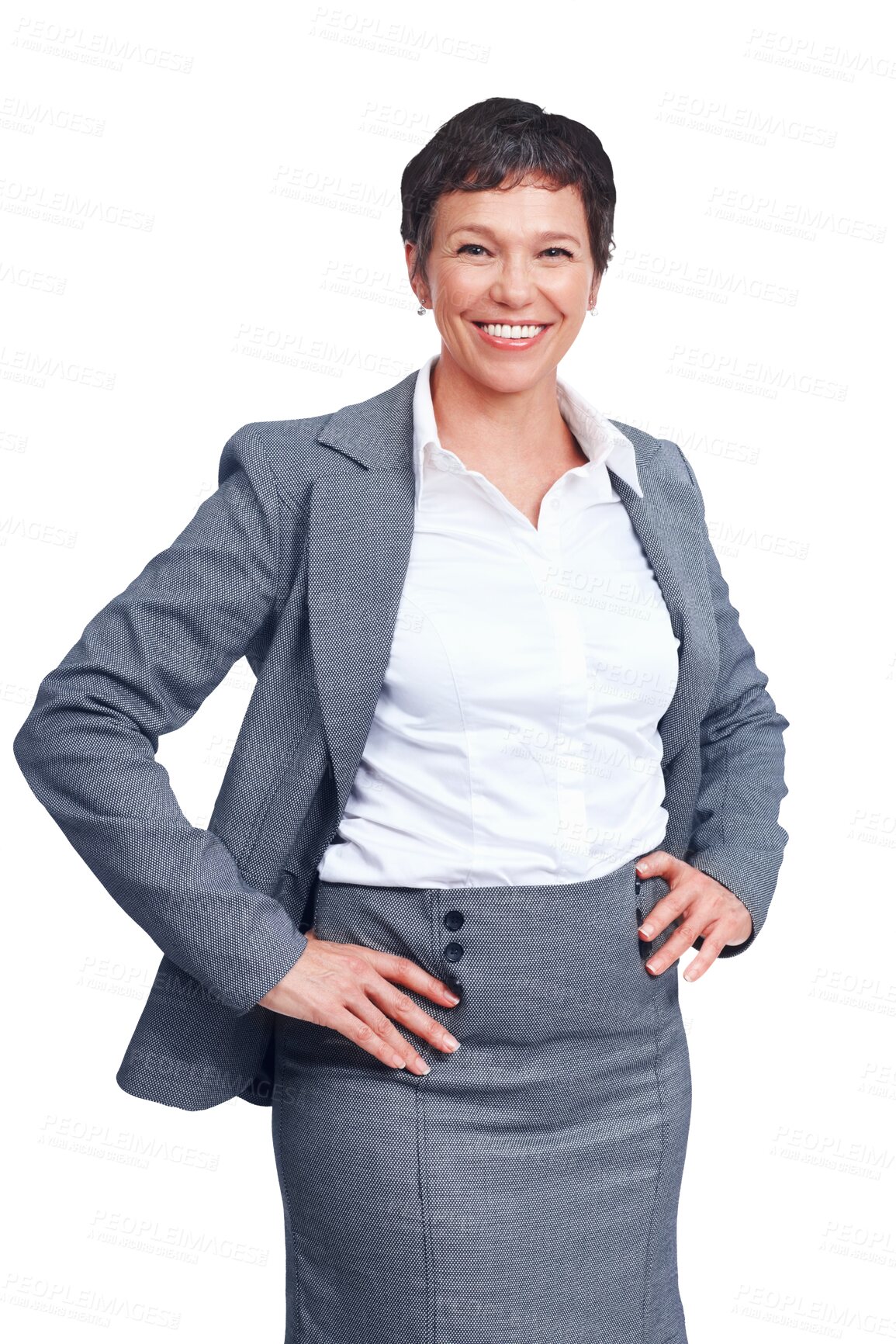 Buy stock photo Professional, confidence and portrait of mature woman isolated on transparent png background with smile. Happy businesswoman, manager or business person with executive career, ceo and pride.