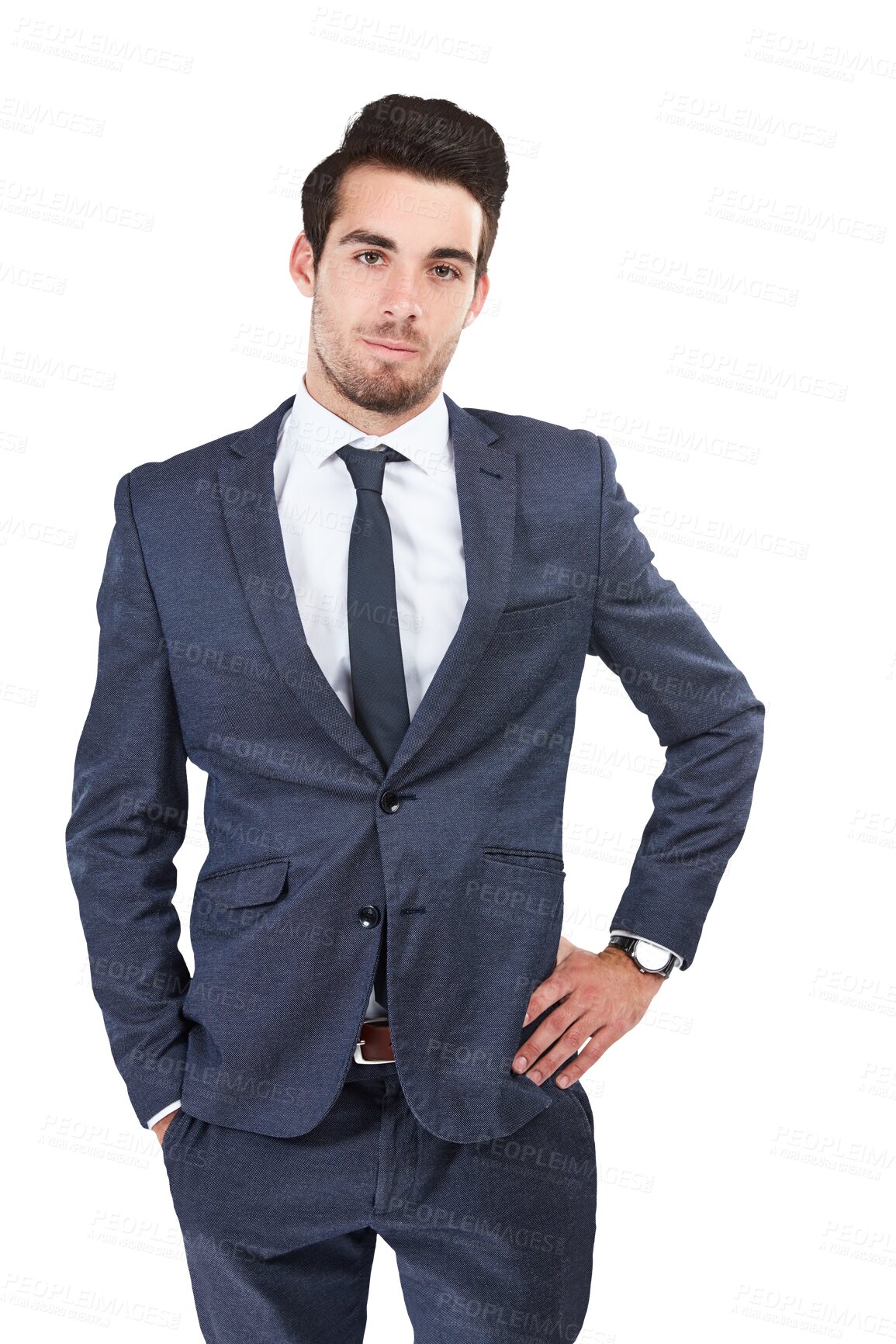 Buy stock photo Businessman, portrait or confident professional, corporate consultant or pride in career. Young man, face or positive entrepreneur for job in suit in company or isolated on transparent png background