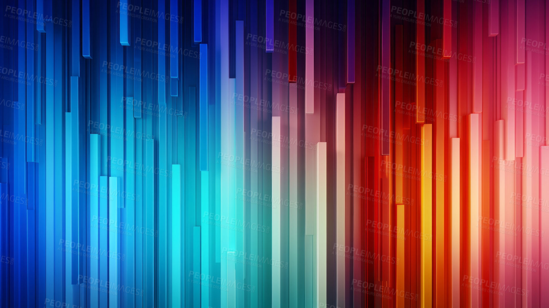 Buy stock photo Graph, lines and chart on a black background for business, statistics and marketing analysis. Colourful, abstract and spectrum of neon graphic for data, forex trading and music rainbow pattern