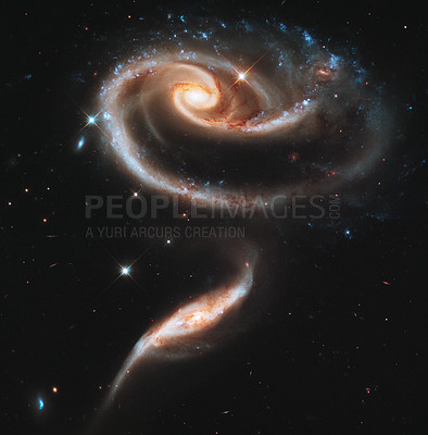 Buy stock photo Star, galaxy nebula in space on a dark background in the natural milky way solar system for astronomy. Light, universe and infinity of the night sky in the cosmos for fantasy or wallpaper background