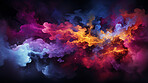 Color smoke, abstract art and vibrant expression. Dynamic, artistic and mesmerizing hues for graphic display, design, and creative inspiration.