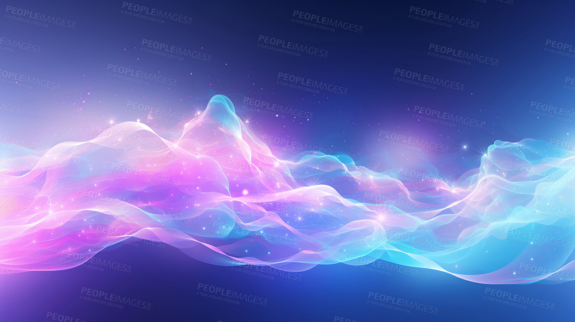 Buy stock photo Neon lines, vibrant concept and glowing art. Dynamic, futuristic and electrifying designs for graphic display, creating visually stunning and captivating wallpapers in mesmerizing style.