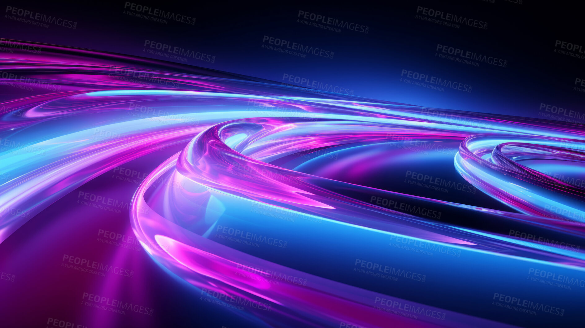 Buy stock photo Neon lines, vibrant concept and glowing art. Dynamic, futuristic and electrifying designs for graphic display, creating visually stunning and captivating wallpapers in mesmerizing style.