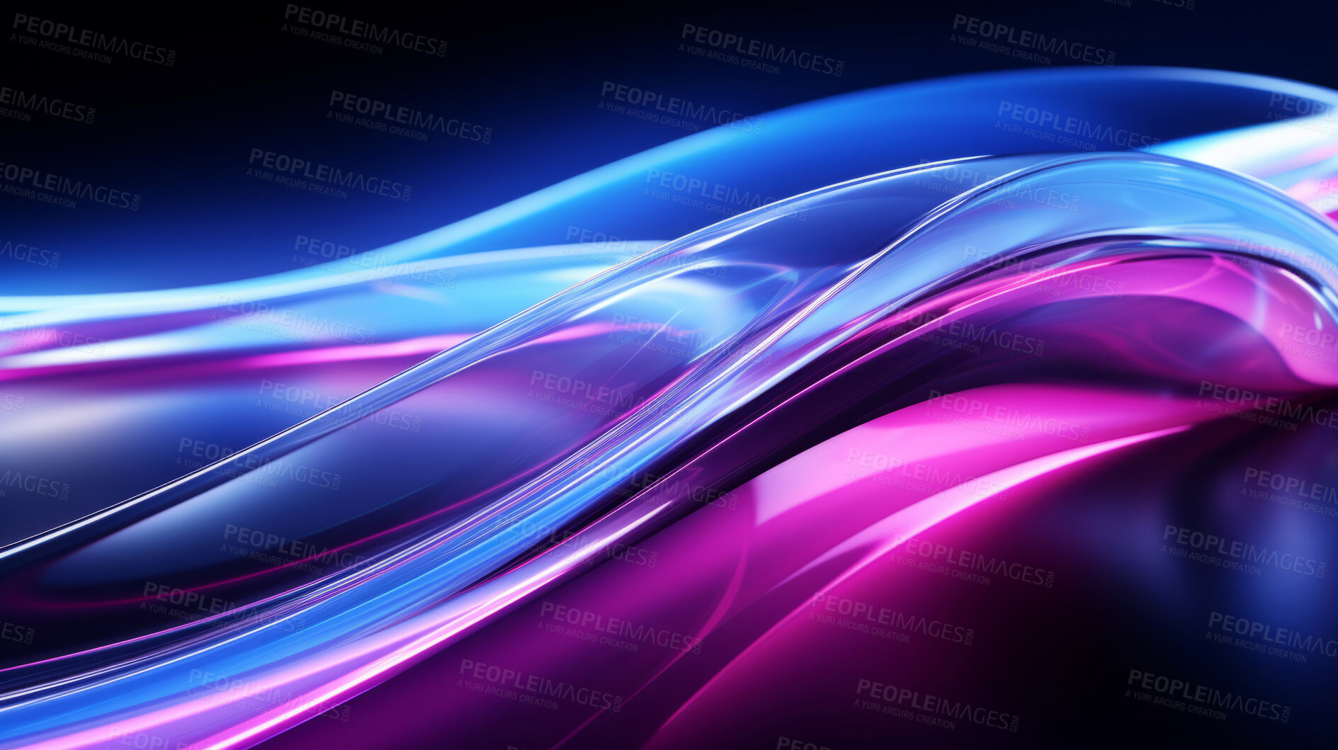 Buy stock photo Neon lines, vibrant concept and glowing art. Dynamic, futuristic and electrifying designs for graphic display, creating visually stunning and captivating wallpapers in mesmerizing style.