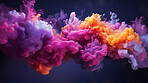 Color smoke, abstract art and vibrant expression. Dynamic, artistic and mesmerizing hues for graphic display, design, and creative inspiration.