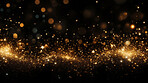 Golden particles, futuristic dance of glittering networks for tech brilliance. Symphony of interconnected brilliance in the digital galaxy. Technological wonder, sparkling gold ode to seamless connectivity.