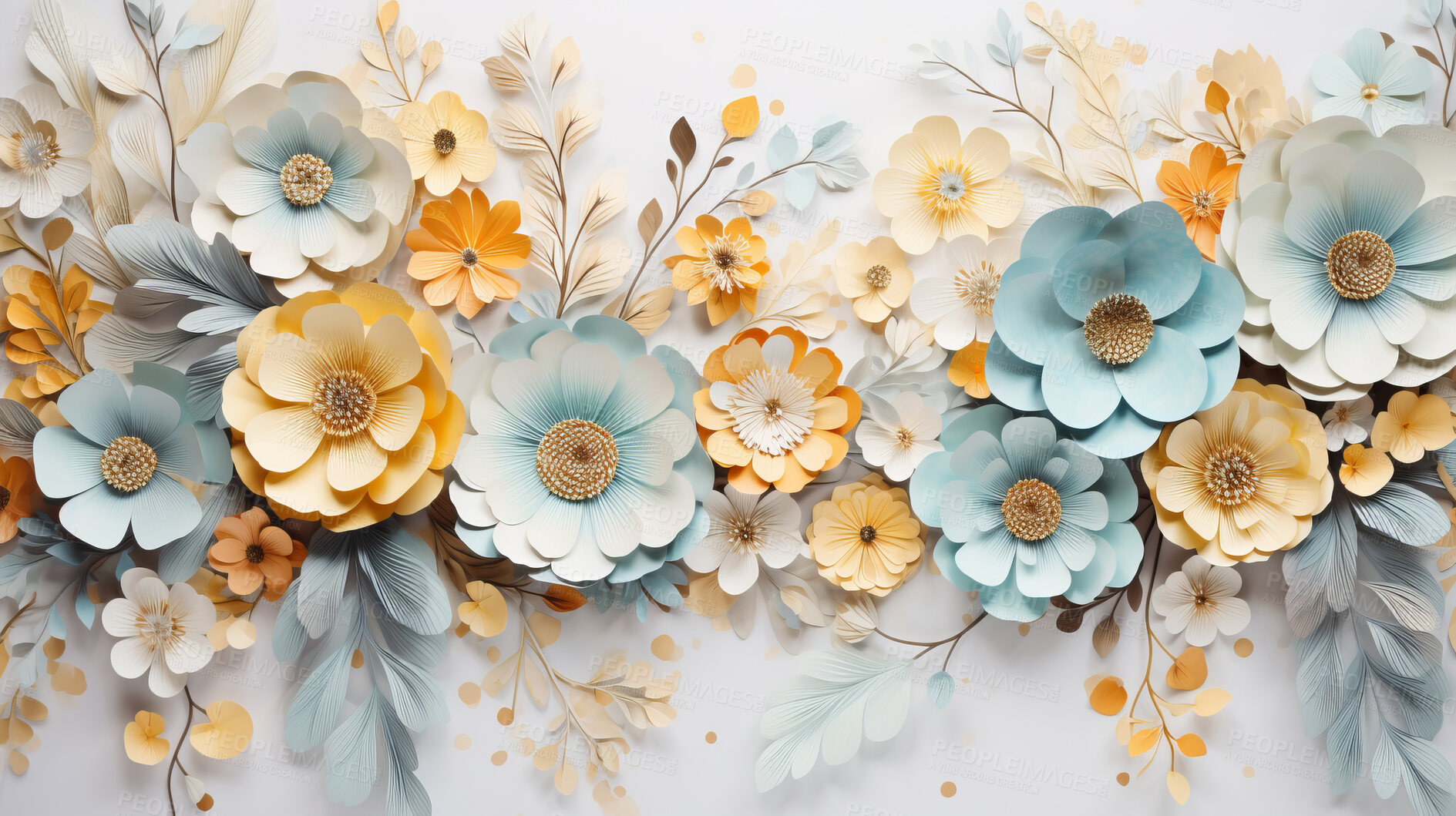 Buy stock photo Elegant bouquet, vibrant blossoms and soft petals for spring weddings, nature and romance. Beautiful, delicate and blooming flowers in artistic composition for invitations, events and floral design.