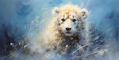 Snow leopard, expressive painting, wild and colorful. Energetic, nature-inspired art for decor, prints and creative expressions. On a dynamic canvas with a touch of untamed beauty.