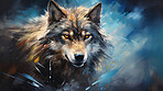 Vibrant wolf, expressive painting, wild and colorful. Energetic, nature-inspired art for decor, prints and creative expressions. On a dynamic canvas with a touch of untamed beauty.