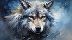 Vibrant wolf, expressive painting, wild and colorful. Energetic, nature-inspired art for decor, prints and creative expressions. On a dynamic canvas with a touch of untamed beauty.