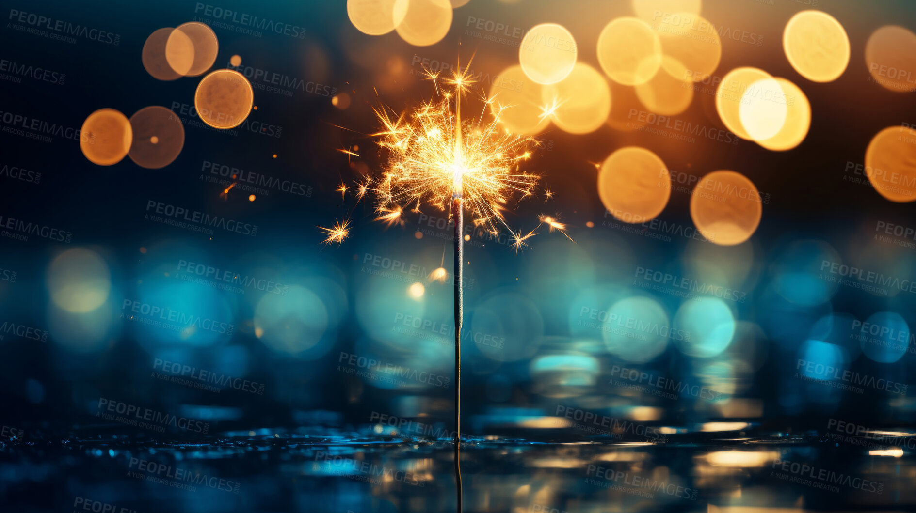 Buy stock photo Sparklers, bokeh lights, festive and dazzling. Glowing, vibrant and celebration-inspired design for events, photography and creative expressions. On a lively canvas with a touch of magical radiance.