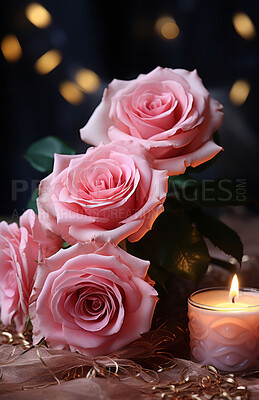 Buy stock photo Roses, romance and bouquet for celebration, love or decoration. Background, abstract and plant growth for valentines day, relationship and engagement with beautiful flower arrangement and colour.