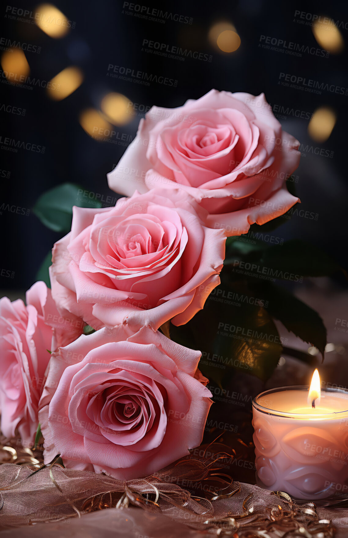 Buy stock photo Roses, romance and bouquet for celebration, love or decoration. Background, abstract and plant growth for valentines day, relationship and engagement with beautiful flower arrangement and colour.