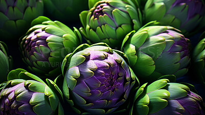 Healthy, natural and artichoke background in studio for farming, organic produce and lifestyle. Fresh, summer food and health meal closeup for eco farm market, fibre diet and vegetable agriculture