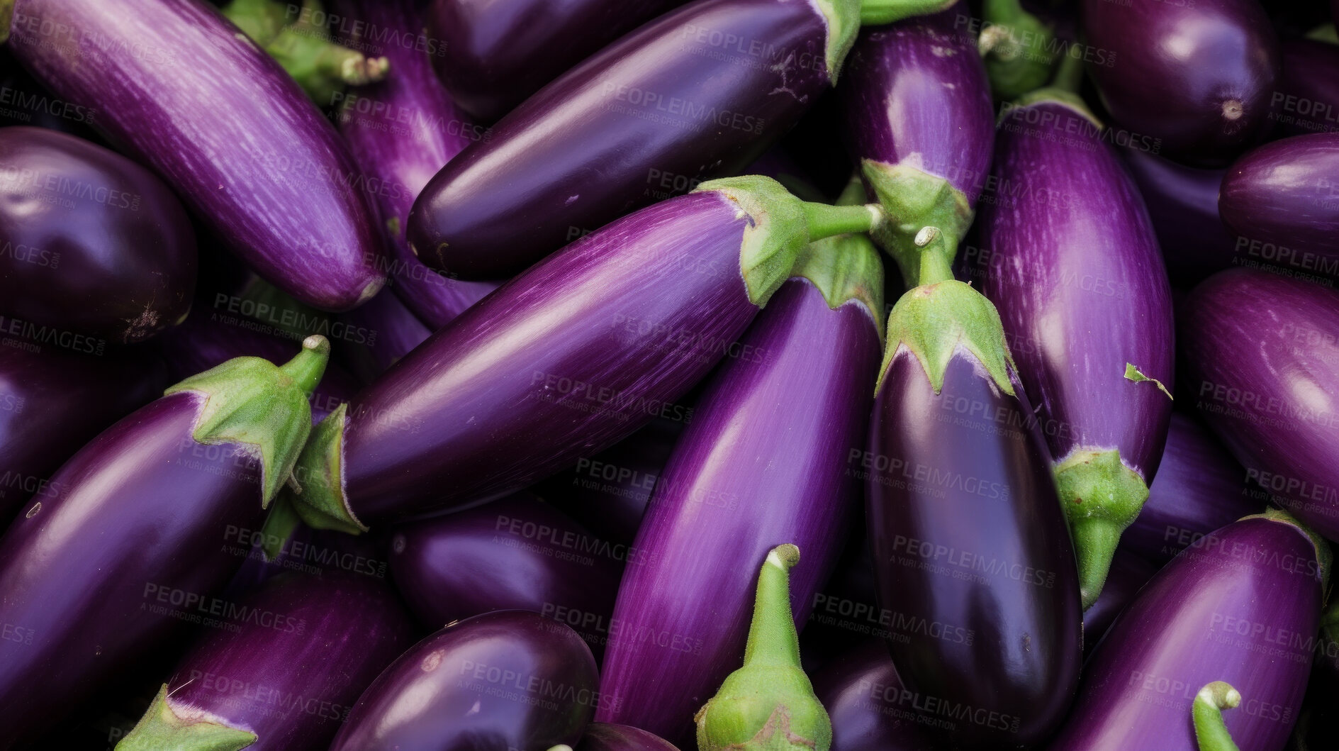 Buy stock photo Healthy, natural and eggplant background in studio for farming, organic produce and lifestyle. Fresh, summer food and health meal closeup for eco farm market, fibre diet and vegetable agriculture