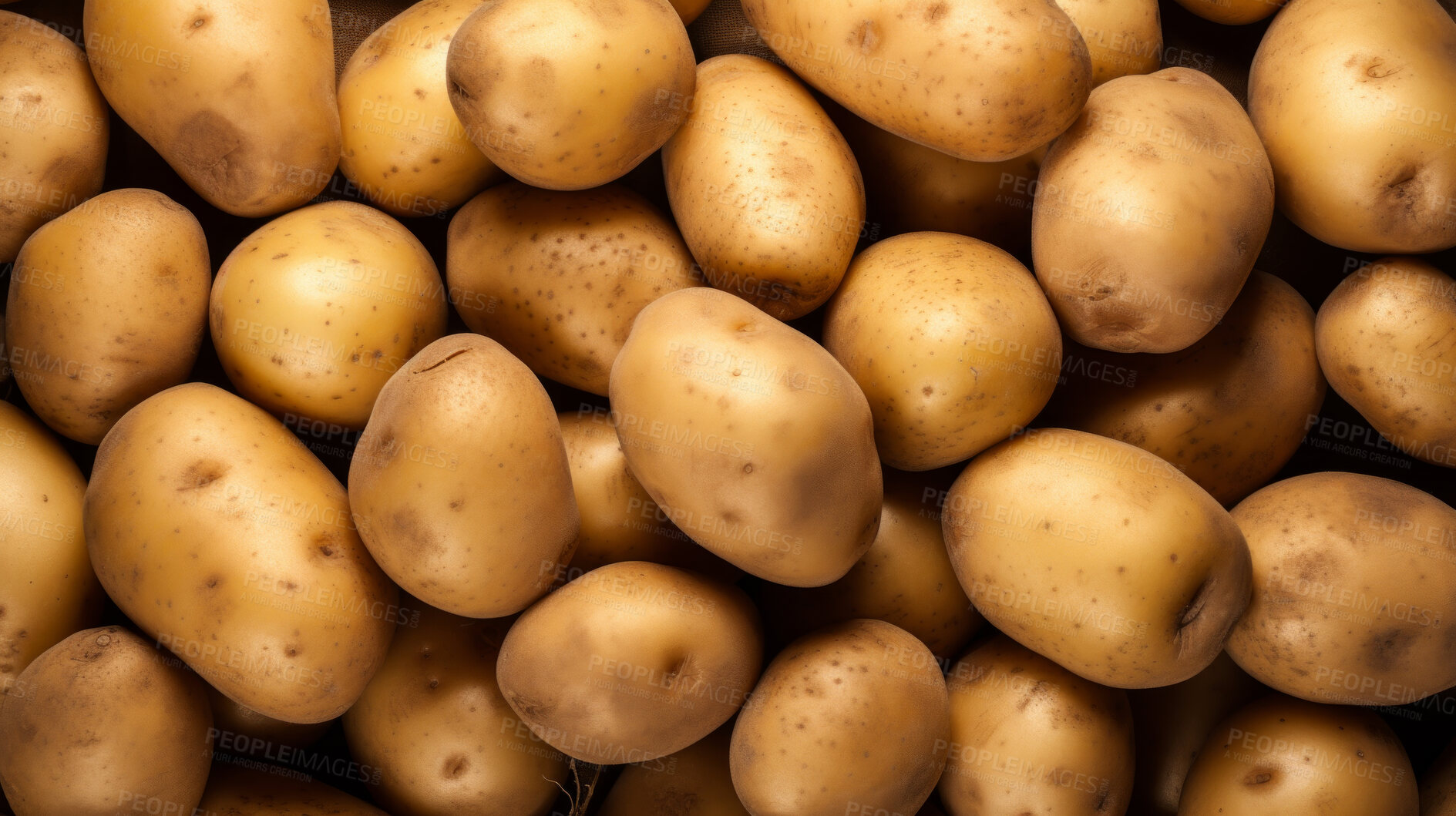 Buy stock photo Healthy, natural and clean potato background in studio for farming, organic produce and lifestyle. Fresh, summer food and health meal closeup for eco farm market, fibre diet and vegetable agriculture