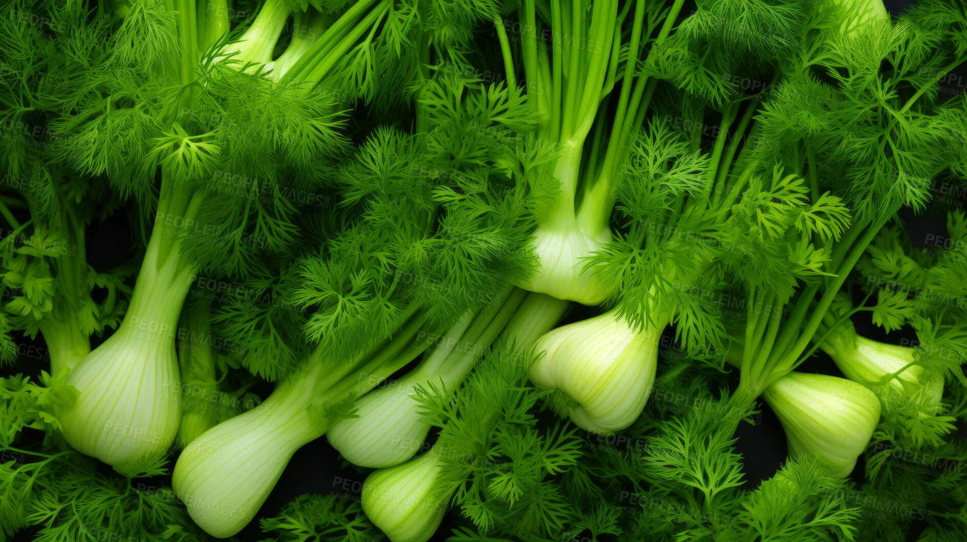 Buy stock photo Healthy, natural and fennel herb background in studio for farming, organic produce and lifestyle. Fresh, summer food and health meal closeup for eco farm market, fibre diet and vegetable agriculture