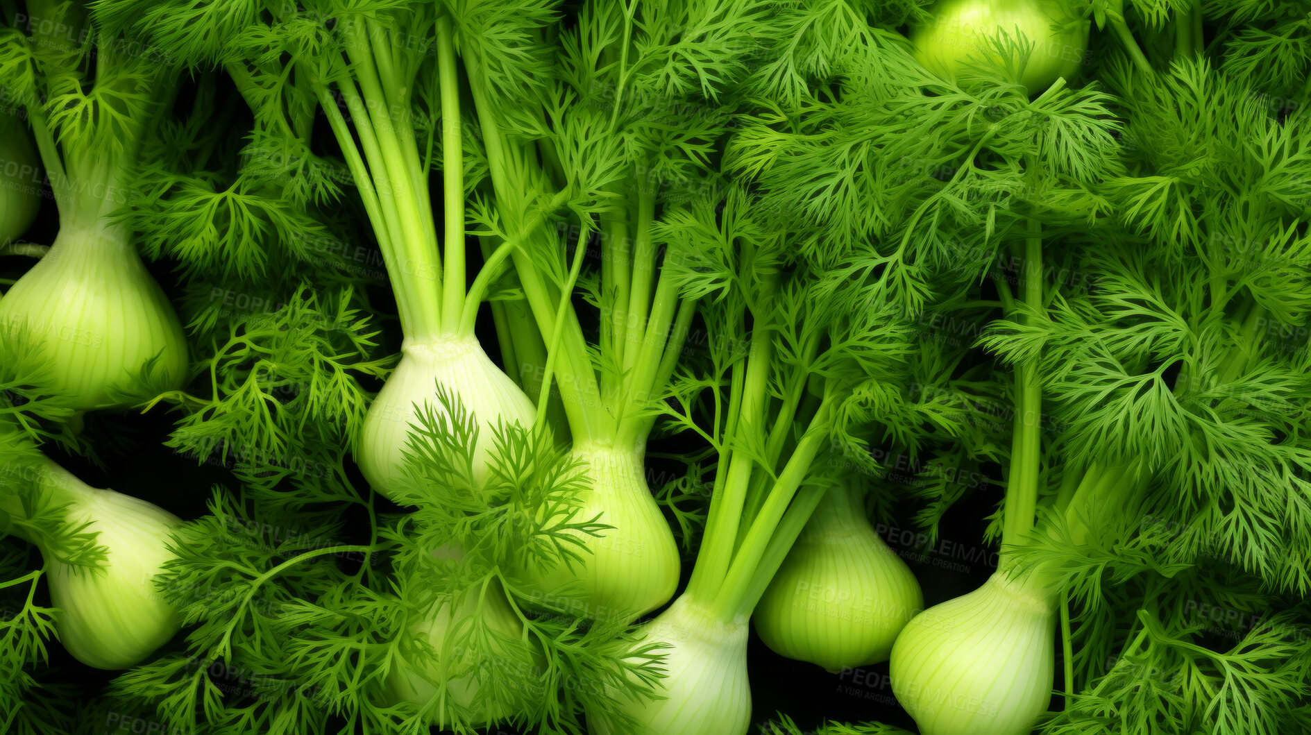 Buy stock photo Healthy, natural and fennel herb background in studio for farming, organic produce and lifestyle. Fresh, summer food and health meal closeup for eco farm market, fibre diet and vegetable agriculture