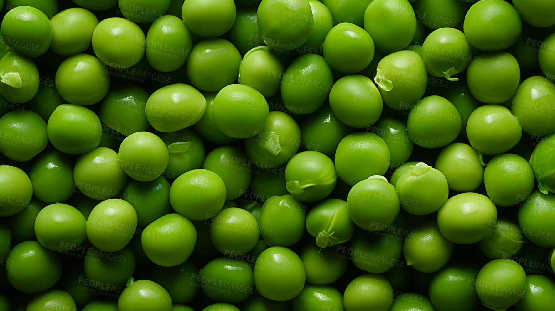 Buy stock photo Healthy, natural and green peas background in studio for farming, organic produce and lifestyle. Fresh, summer food and health meal closeup for eco farm market, fibre diet and vegetable agriculture