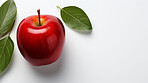 Fruit, apple and healthy food in studio for vegan diet, snack and vitamins. Mockup, white background and flatlay of organic, fresh and natural agriculture  produce for vegetarian nutrition.