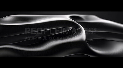 Abstract lines, futuristic background and black silk with wave surface, wallpaper and smooth designs for digital art, creativity and information technology in elegant style and glossy smooth curves