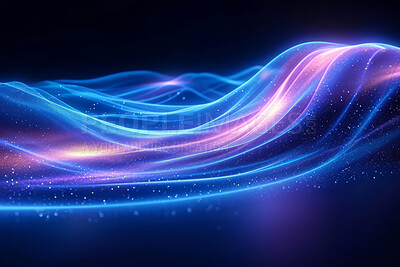 Neon lines, graphic and background illustration. Wallpaper, futuristic and electrifying designs for digital art, creativity and information technology in mesmerizing style, abstract colour and waves