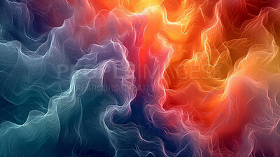 Abstract, digital and background waves. Wallpaper, futuristic and particles for digital, design and illustrative art with creativity, information technology in mesmerizing style, vibrant colour