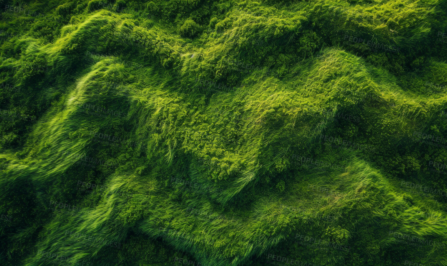 Buy stock photo Field, environment and sustainability mockup of grass for background, wallpaper and design. Green beauty, lush and lawn texture with copyspace for ecology, eco friendly and carbon footprint