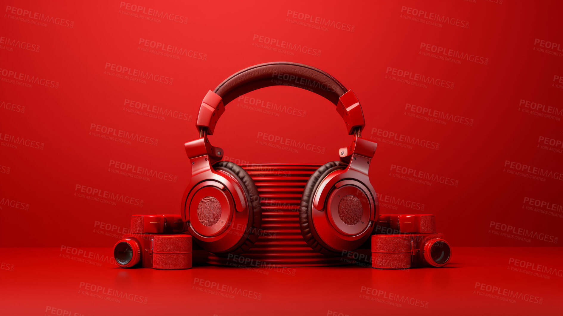 Buy stock photo Headphones, music and enticing sound experience. Sleek, comfortable and high-quality audio gear for an enjoyable, private listening journey. Elevate your music with style and comfort.